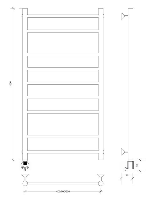 Полотенцесушитель электрический 100x60 Триада 2 Secado арт. 4673739242919