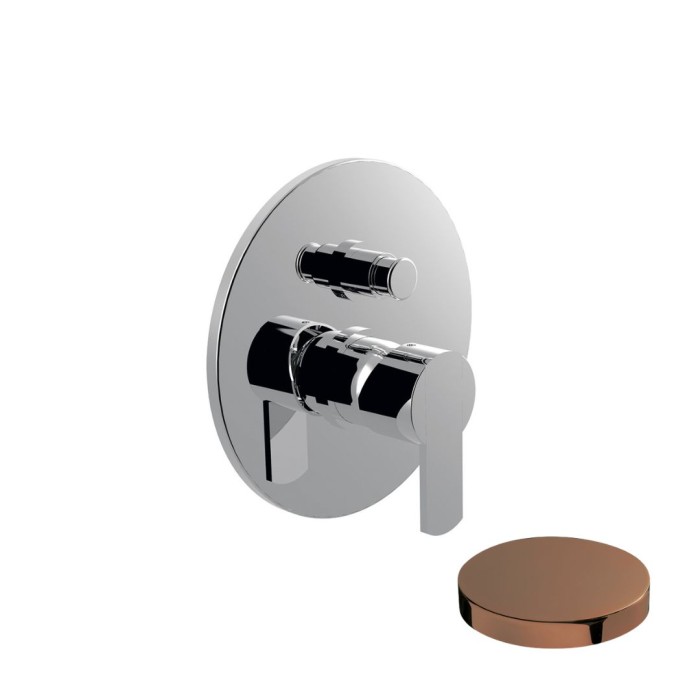 Внешняя часть встраиваемого смесителя для душа однорычажный с дивертером, Giulini Surf, золото розовое арт. 5863EPRG