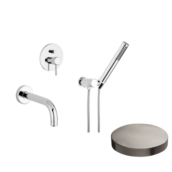 Внешняя часть для встраиваемого комлекта для ванны, Giulini Futuro, никель матовый арт. 6503EPNKO