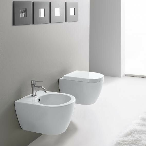 Унитаз подвесной, безободковый, укороченный цвет белый, Scarabeo MOON - 5524/CL