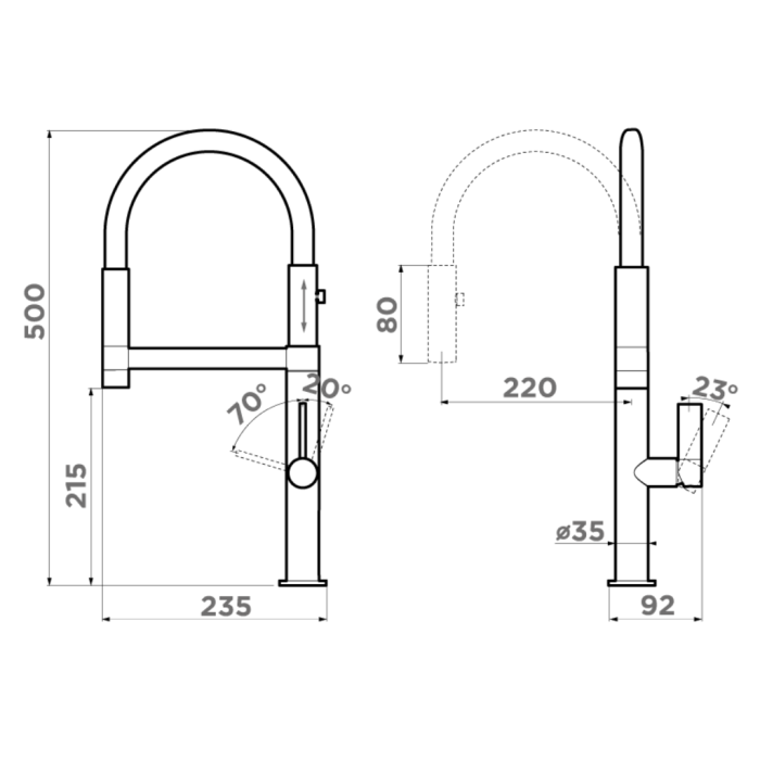 Смеситель для кухни Omoikiri Osaka-BN-BL латунь, цвет нержавеющая сталь арт. 4994331