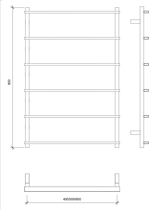 Полотенцесушитель водяной 80x40 Лорето (черный) Secado арт. 4673739218990