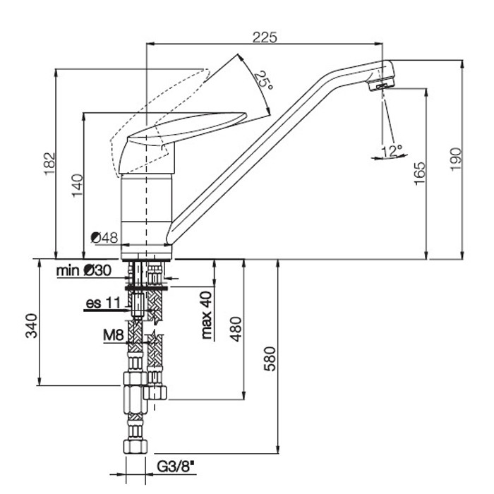 Fima Carlo Frattini Смеситель для кухни для подогретой воды под низким давлением, Kitchen, F3207NDCR цвет: хром