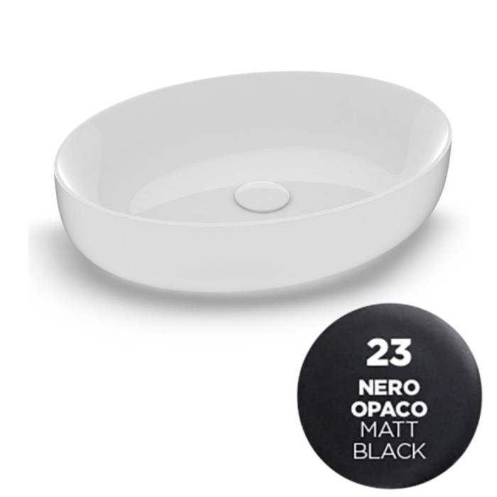 Накладная раковина, 55x42xh14 см, Olympia ceramica Metamorfosi, черный матовый арт. MET42O6023