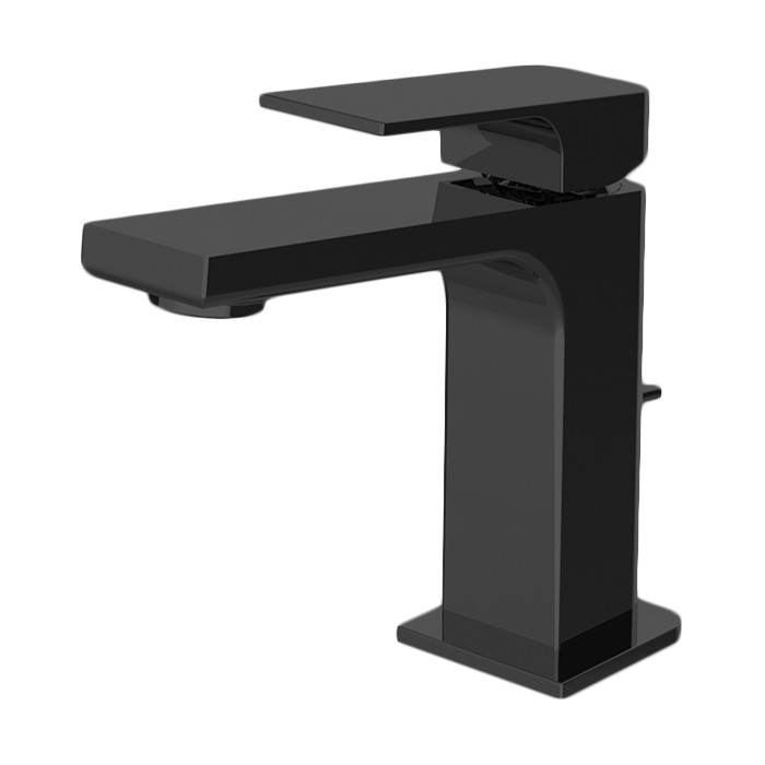 Fima Carlo Frattini Смеситель для раковины, на 1 отв, донный клапан, h110мм излив 110мм, Fit, F3381NS цвет: черный