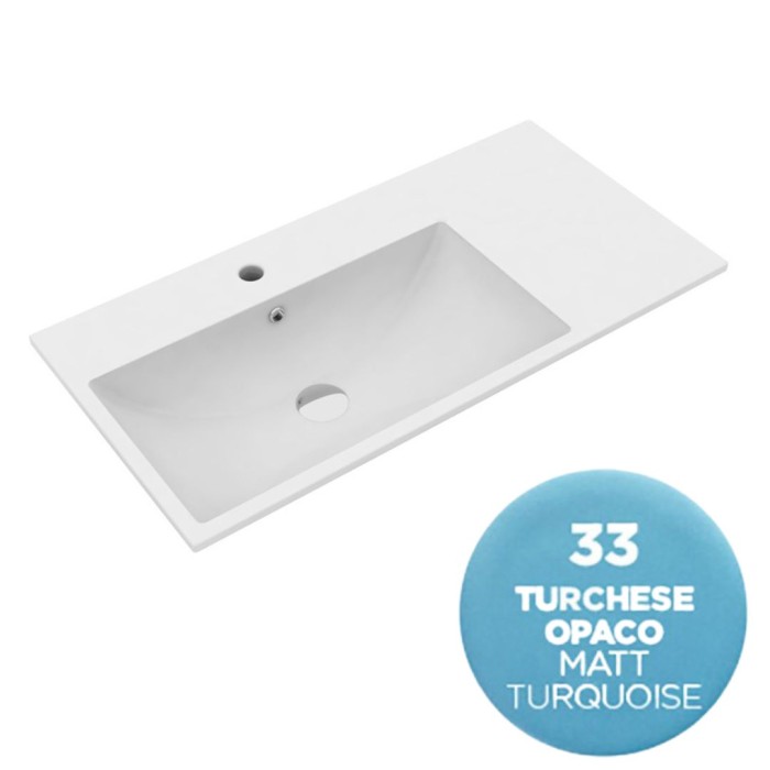 Раковина 75x45 см, с 1 отв. подвесная, встраиваемая, Olympia ceramica Tutto evo, голубой матовый арт. TUE4875133