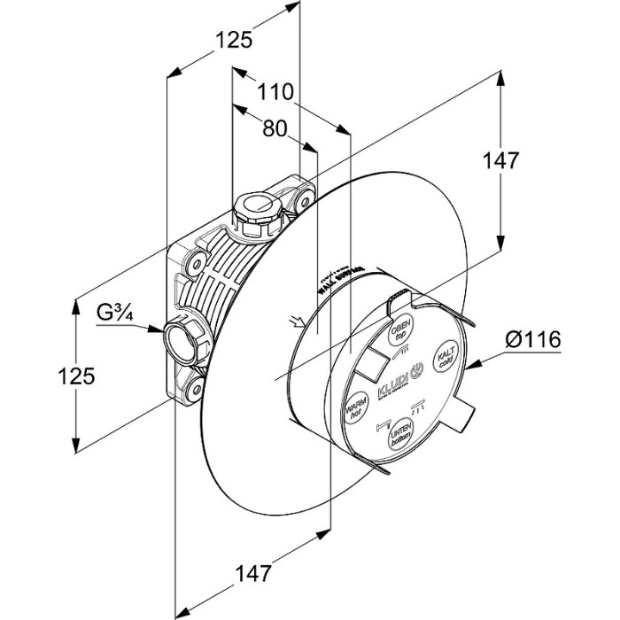 Душевой комплект со смесителем для душа, ameo Kludi, хром - 416720575