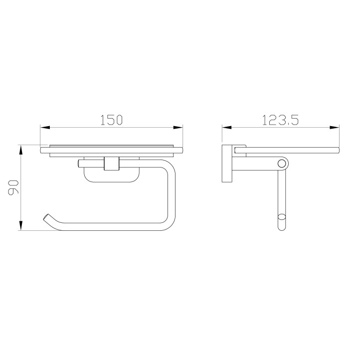Держатель для туалетной бумаги с полкой, Wonzon & Woghand Graffity, WW-9326 цвет: графит