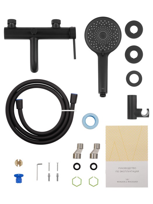 Смеситель для ванны с душем, Wonzon & Woghand Stick, WW-88639017-MB цвет: черный