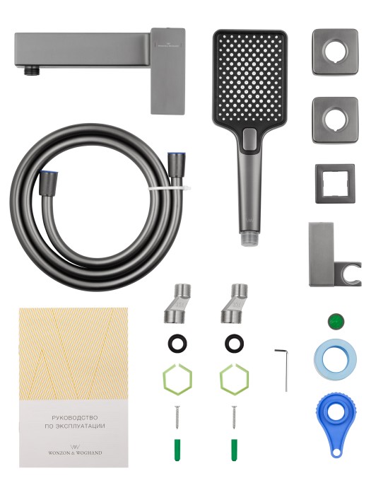 Смеситель для душа, Wonzon & Woghand Cube 2.0, WW-88048068-BGM цвет: графит