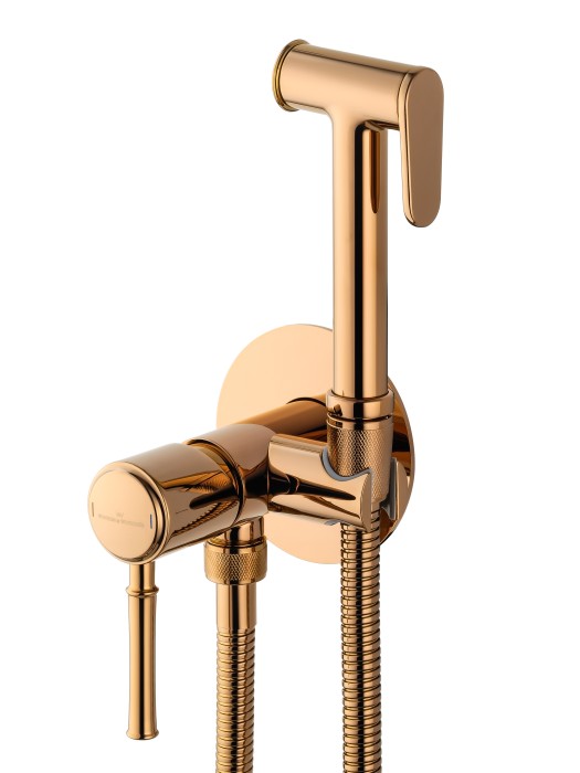 Смеситель с гигиеническим душем встраиваемый, Wonzon & Woghand Tor, WW-88829073-RG цвет: розовое золото