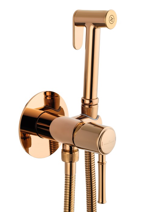 Смеситель с гигиеническим душем встраиваемый, Wonzon & Woghand Tor, WW-88829073-RG цвет: розовое золото