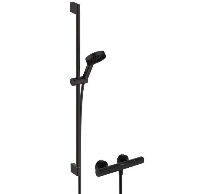 Душевой набор Relaxation с термостатом Ecostat Element и душевой штангой 90см, Pulsify Select S Hansgrohe, черный арт. 24271670