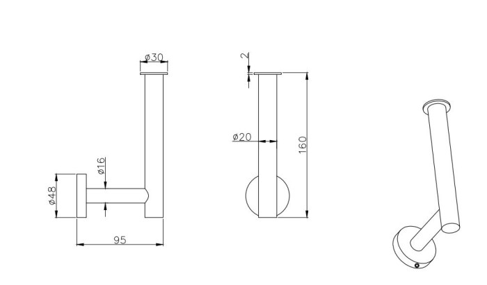 Бумагодержатель для запасного рулона, Aquatek Вега, хром арт. AQ4007CR