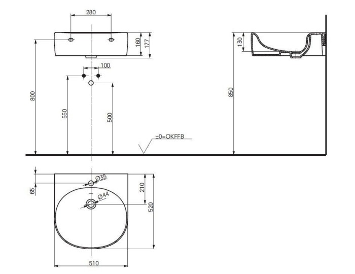 Раковина 51х52, накладная, NC/R TOTO, LW766Y цвет: белый