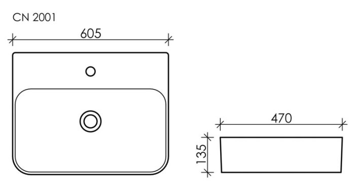 Подвесная раковина Ceramicanova Aura, белый арт. CN2001