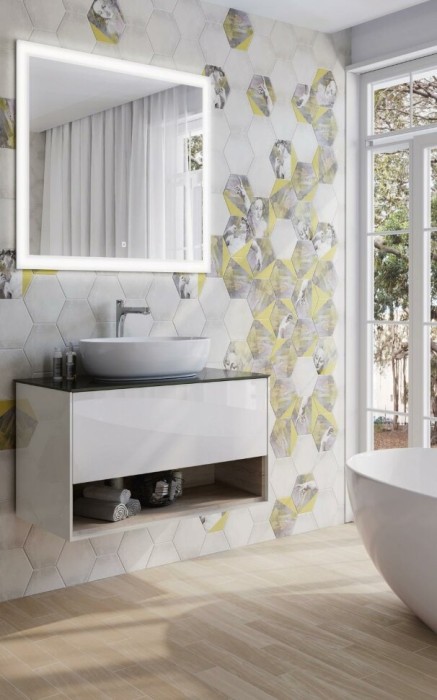 Тумба подвесная 100см, 1 ящик + полка, Plaza modern Kerama Marazzi, белый - PLB.M.100.1\WHT