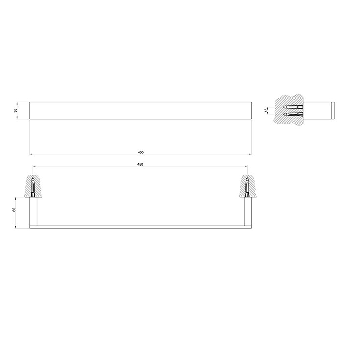 Полотенцедержатель 45см, Gessi Rettangolo, gold ccp арт. 20900#080