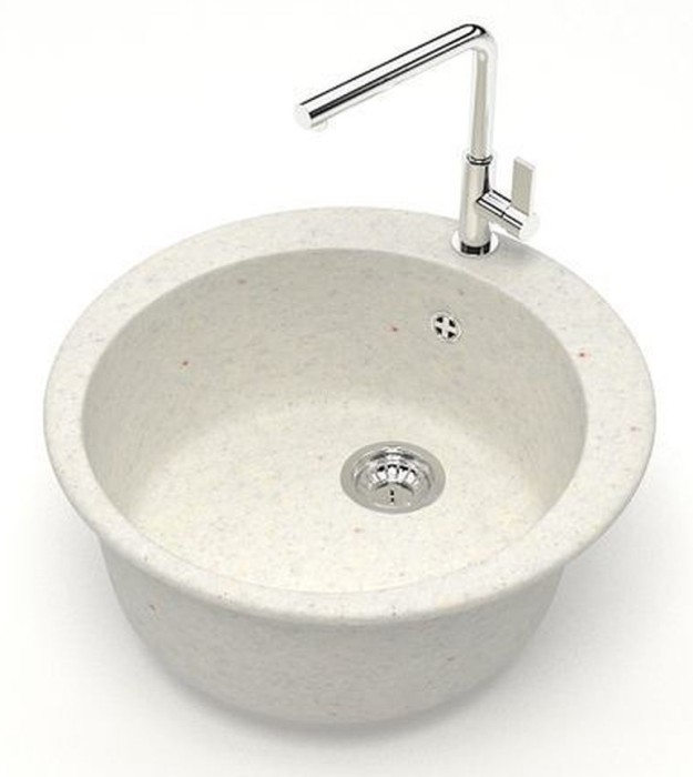 Кухонная мойка Vital 507x507x200 искусственный мрамор, хлопок, Azario Vital - CS00079704