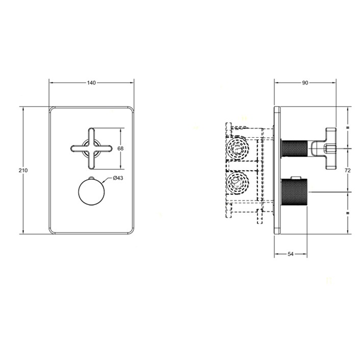 Термостат. смесителя, с подкл., 1/2", фильтрами и вентилем, Gessi Inciso, black xl арт. 58234#299