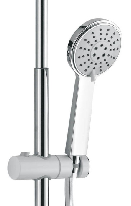Душевая система с поворотным изливом, керамический картридж, хром/белый, Azario NEVO арт. AZ-801