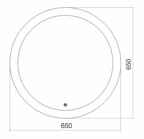 Зеркало d650 c подсветкой и диммером, сенсорный выключатель, Azario Стив - ФР-1534