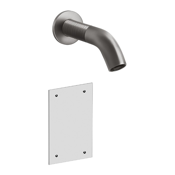 Смеситель для раковины, настенный, электронный, Gessi 316, steel brushed арт. 54314#239