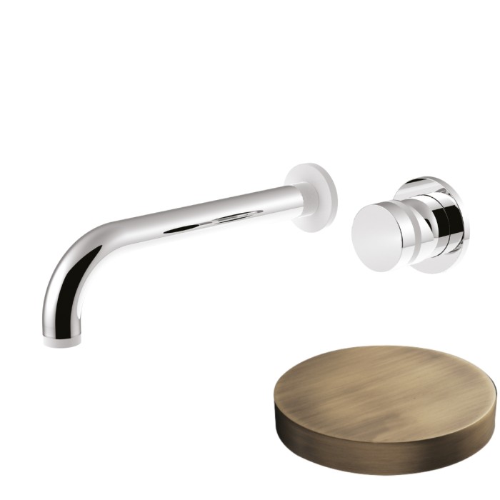 Смеситель встраиваемый для раковины, без донного клапана, Giulini My ring, бронза матовая арт. MR0025BROP