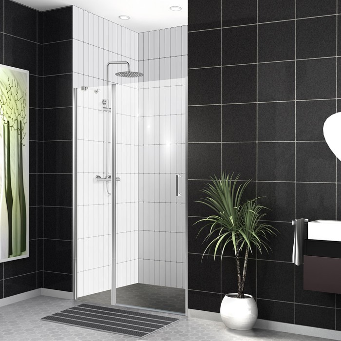 Душевая дверь в нишу 90x190 BelBagno, глянцевый хром, Uno арт. UNO-B-12-30+60-C-Cr