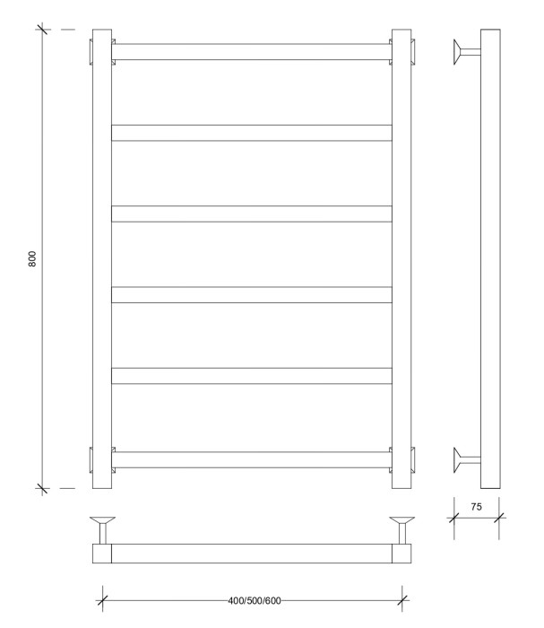 Полотенцесушитель водяной 80x50 Корато 1 (хром) Secado арт. 4603777479312