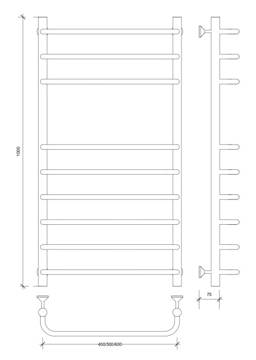 Полотенцесушитель водяной 100x60 Мерида 5 (хром) Secado арт. 4603777445874