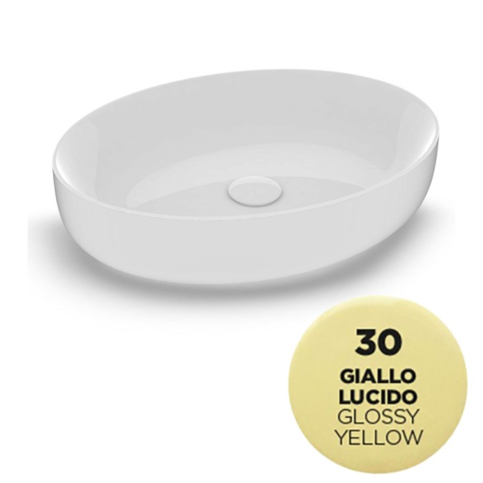 Накладная раковина, 55x42xh14 см, Olympia ceramica Metamorfosi, желтый глянцевый арт. MET42O6030