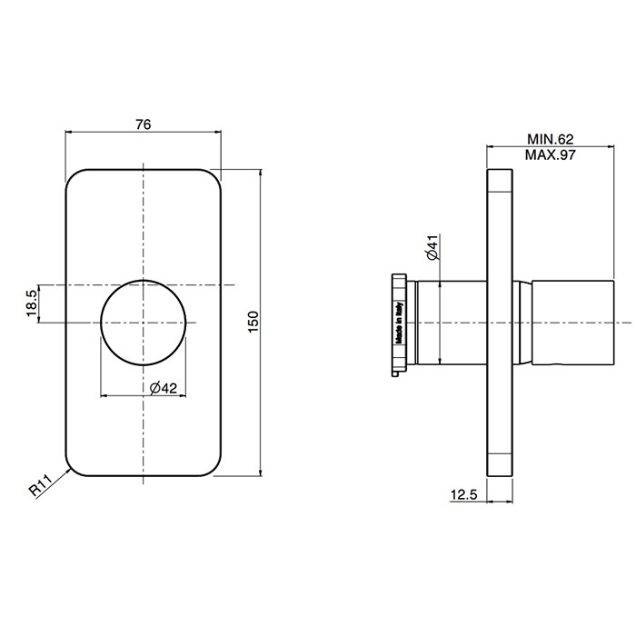 Fima Carlo Frattini Смеситель для душа, встраиваемый, Nomos Go, F4169E1CR цвет: хром