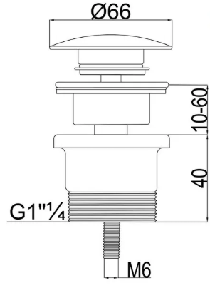 Донный клапан для раковины Lotis с переливом, хром арт. L1023