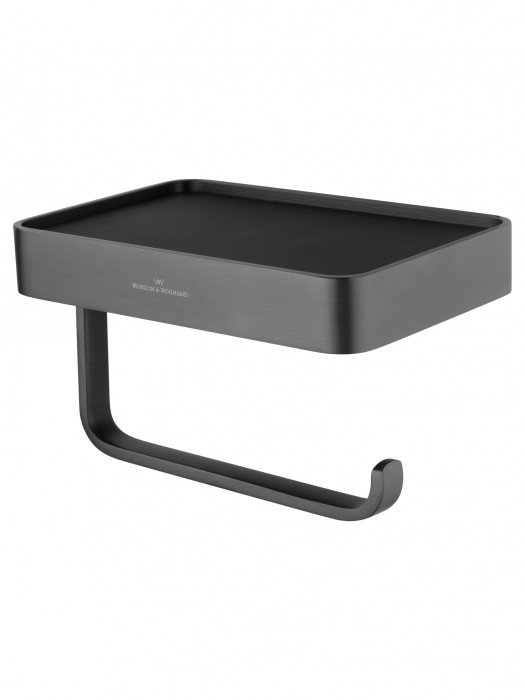 Держатель для туалетной бумаги с полкой, Wonzon &amp; Woghand Graffity, WW-9336 цвет: графит