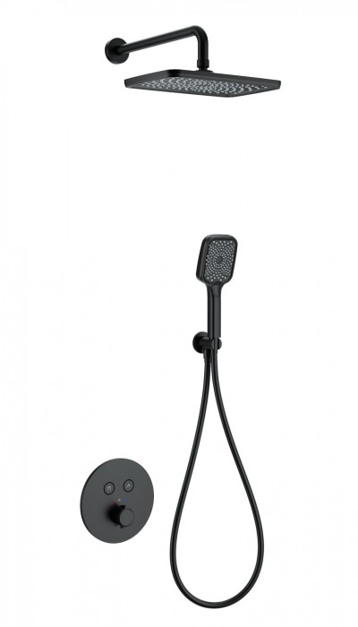 Душевая система с термостатом встраиваемая, Wonzon &amp; Woghand, WW-D2017-A-MB цвет: черный