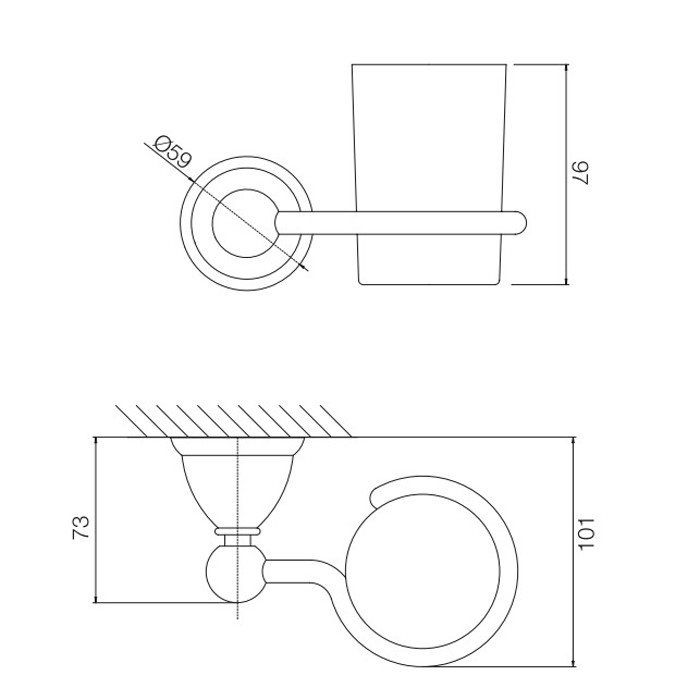 Fima Carlo Frattini Стакан с держателем, подвесной, Style, F6043/1CR цвет: хром