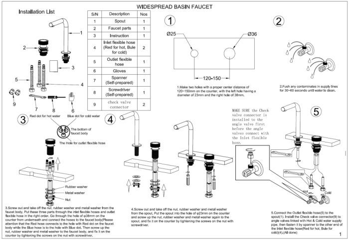 Смеситель автоматический для раковины на 2 отв. Black, Boheme Tech - 158-B