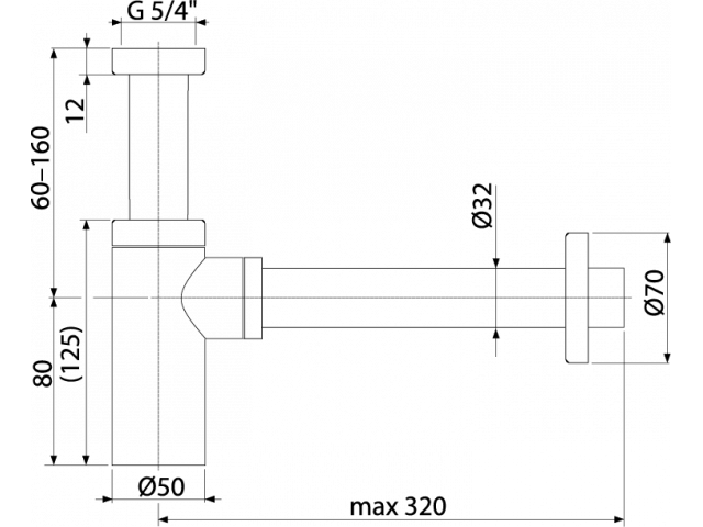 Сифон matt gold, Boheme - 609-MG
