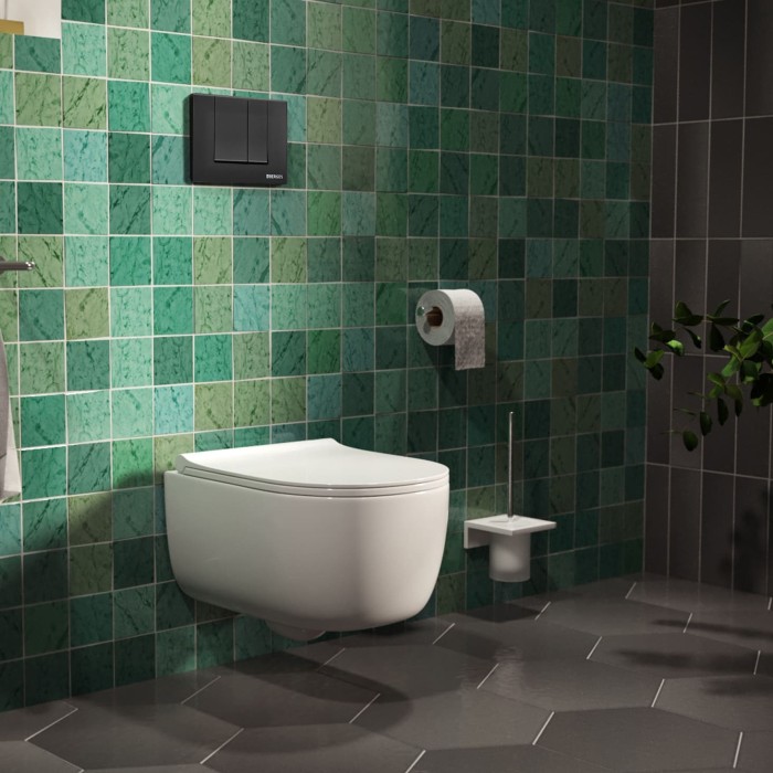 Инсталляция для скрытого монтажа унитаза, клавиша смыва S5 Soft Touch, черная, BERGES Novum арт. 040245