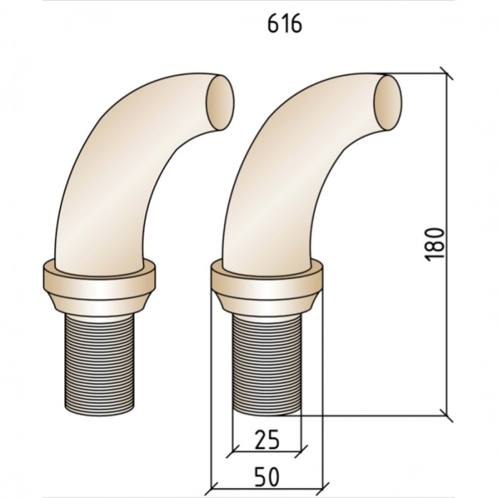 Полуколонны на борт ванны для смесителя, бронза, Medici Boheme 616