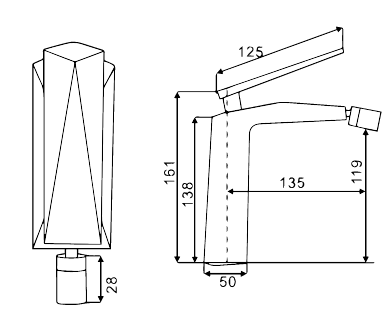 Смеситель для биде, белый, Venturo Boheme 386-W
