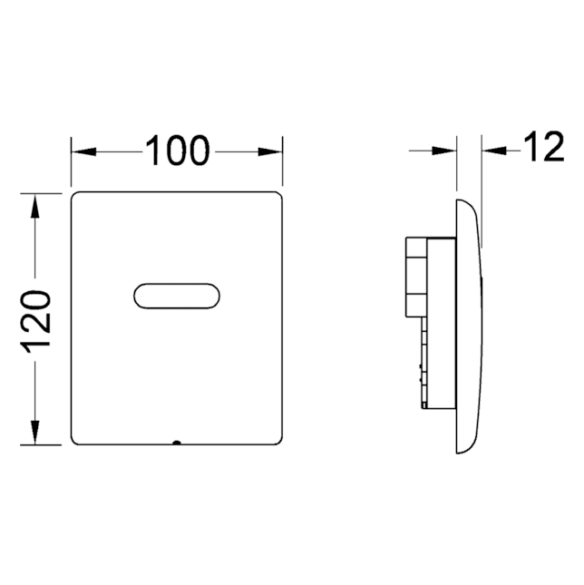 Панель смыва с инфракрасным датчиком, 230/12 v, белый матовый, planus urinal TECE арт. 9242355