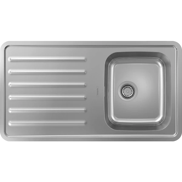 Раковина для кухни, врезная с крылом, Hansgrohe S41, нержавеющая сталь арт. 43340800