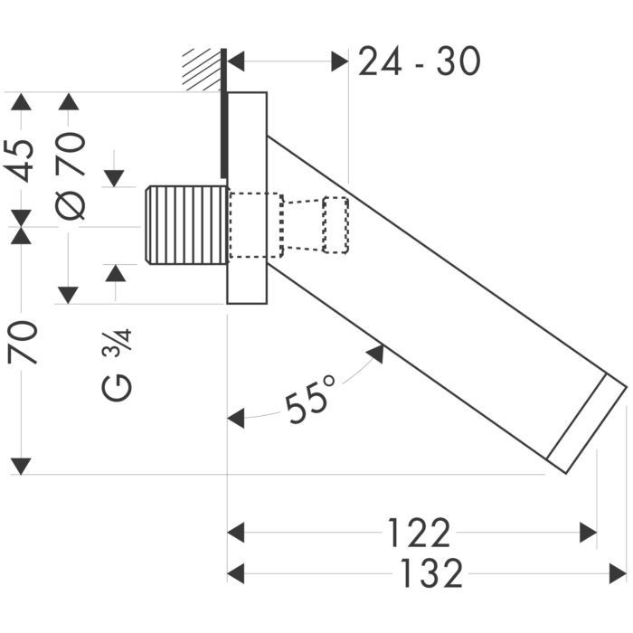 Излив для ванной Starck Axor, полированный черный хром арт. 10410330