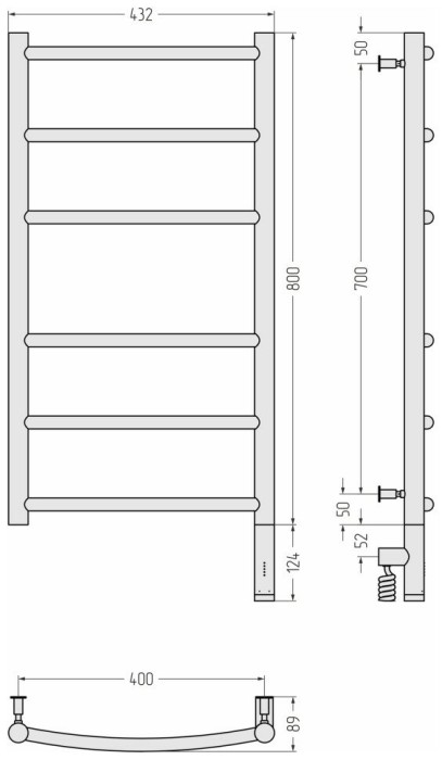 Сунержа Электрический полотенцесушитель 1000x500, Галант 3.0, 15-5801-8040 цвет: тёмный титан муар