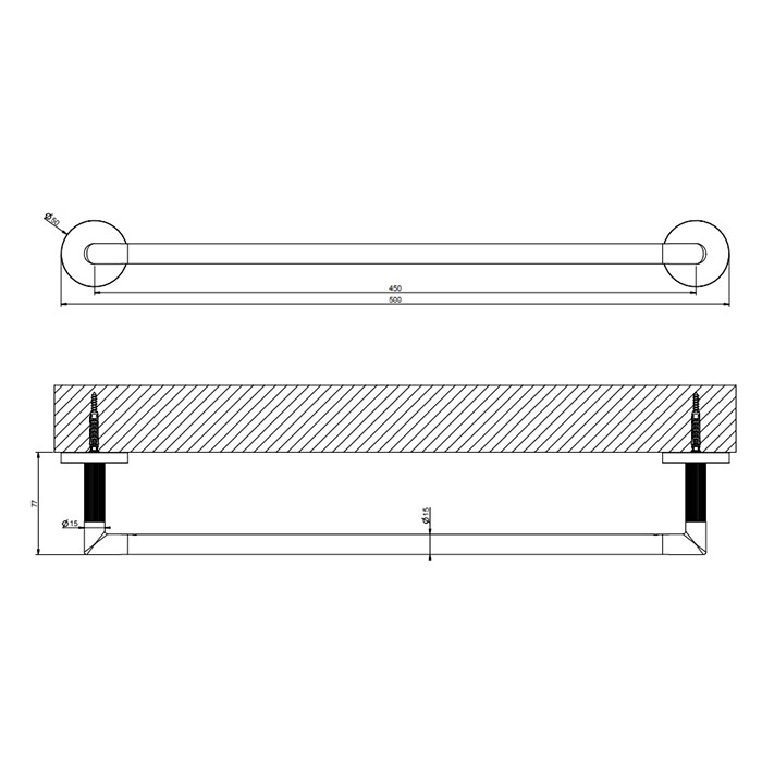 Полотенцедержатель 45 см, Gessi Ingranaggio, хром арт. 63900#031