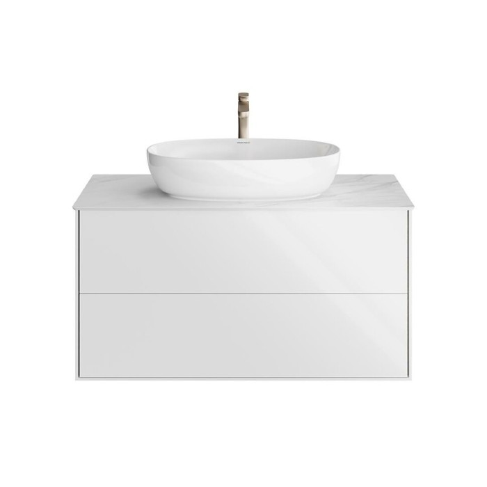 Тумба подвесная 100см, 2 ящика, Plaza modern Kerama Marazzi, белый - PLB.M.100.2\WHT