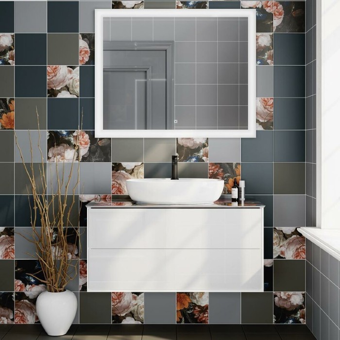 Тумба подвесная 100см, 2 ящика, Plaza modern Kerama Marazzi, белый - PLB.M.100.2\WHT