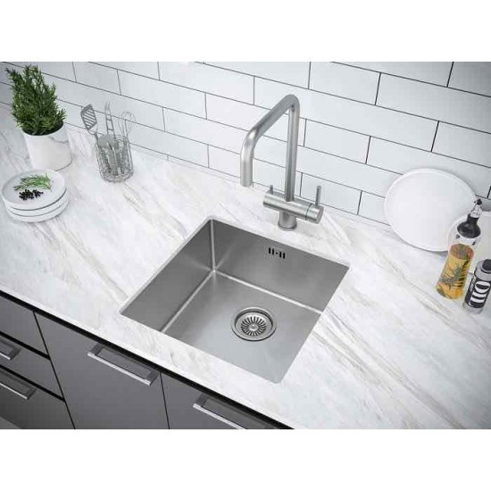 Мойка для кухни нержавеющая 440х440мм Paulmark GERBERG, брашированная нерж.сталь - PM214444-BS